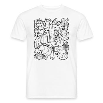 Brésil - T-shirt homme - blanc - Devant - AI Model Male 178 dark (178cm)