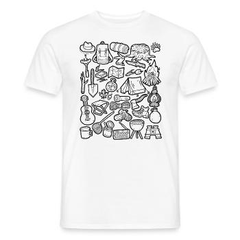 Camping - Men's T-Shirt - white - Front - AI Model Male 178 dark (178cm)