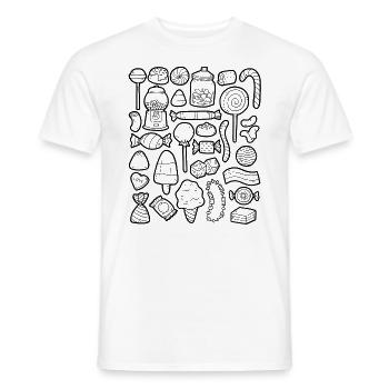 Süßigkeiten - Männer T-Shirt - Weiß - Vorne - AI Model Male 178 dark (178cm)