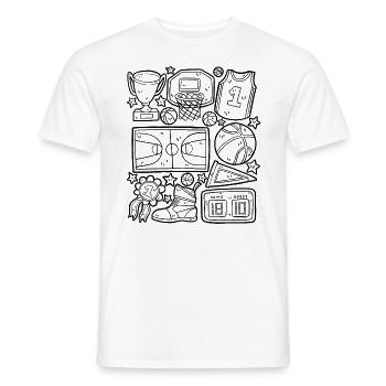 Basket-ball - T-shirt homme - blanc - Devant - AI Model Male 178 dark (178cm)