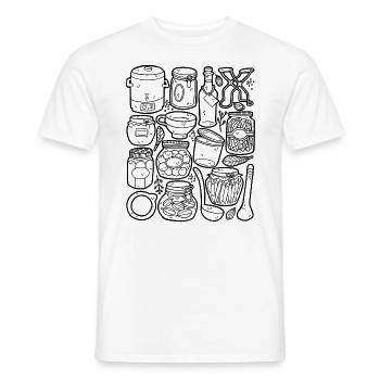 Mise en conserve, ébullition, fermentation - T-shirt homme - blanc - Devant - AI Model Male 178 dark (178cm)
