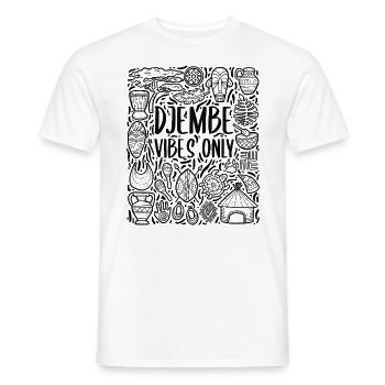 Djembe Vibes Only – Rhythm of Africa - Men's T-Shirt - white - Front - AI Model Male 178 dark (178cm)
