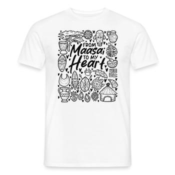From Maasai to My Heart – African Roots - Men's T-Shirt - white - Front - AI Model Male 178 dark (178cm)