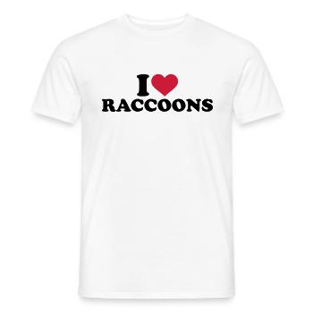 I love Raccoon - T-shirt homme - blanc - Devant - AI Model Male 178 dark (178cm)