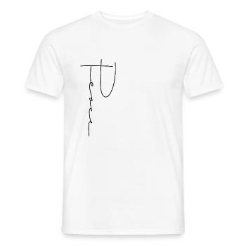 Écriture de paix - T-shirt homme - blanc - Devant - AI Model Male 178 dark (178cm)