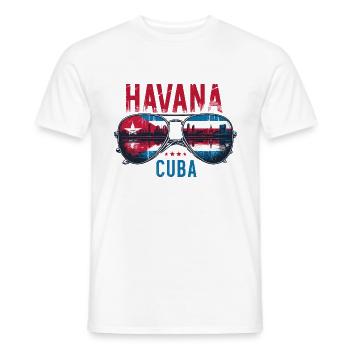 Havana Cuba Lunettes de soleil Design - T-shirt homme - blanc - Devant - AI Model Male 178 dark (178cm)