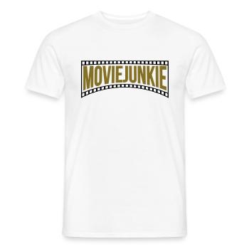 Les couleurs peuvent être modifiées | Accro au cinéma - T-shirt homme - blanc - Devant - AI Model Male 178 dark (178cm)