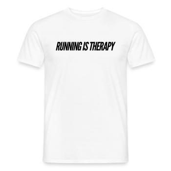 Courir est une thérapie - T-shirt homme - blanc - Devant - AI Model Male 178 dark (178cm)