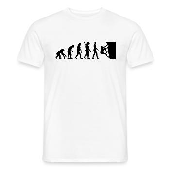 Evolution climbing - Men's T-Shirt - white - Front - AI Model Male 178 dark (178cm)