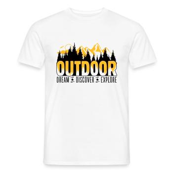 Outdoor - Dream Discover Explore - Men's T-Shirt - white - Front - AI Model Male 178 dark (178cm)