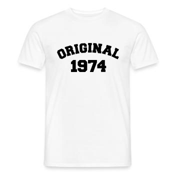 Original 1974 - Männer T-Shirt - Weiß - Vorne - AI Model Male 178 dark (178cm)