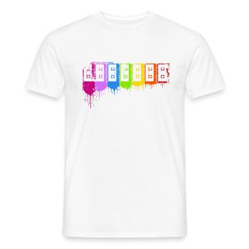 Rainbow Cassettes - Männer T-Shirt - Weiß - Vorne - AI Model Male 178 dark (178cm)