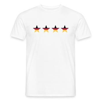 Deutschland 4 Sterne Fußball Weltmeister Germany - Männer T-Shirt - Weiß - Vorne - AI Model Male 178 dark (178cm)