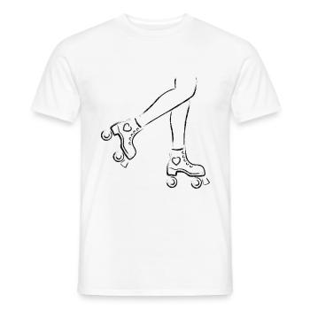 Roller skates with legs - Men's T-Shirt - white - Front - AI Model Male 178 dark (178cm)