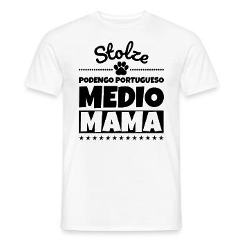 Stolze Podengo Portugueso Medio Mama - Männer T-Shirt - Weiß - Vorne - AI Model Male 178 dark (178cm)