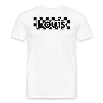 Checkerboard Text First Name Man Last Name Louis - Men's T-Shirt - white - Front - AI Model Male 178 dark (178cm)