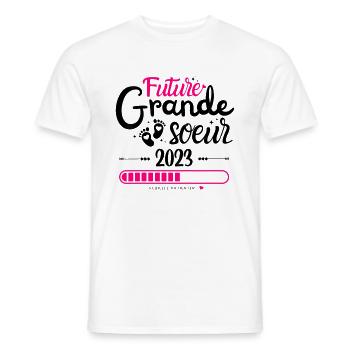 Future Grande Soeur 2023 Cadeau Annonce Grossessee - T-shirt homme - blanc - Devant - AI Model Male 178 dark (178cm)