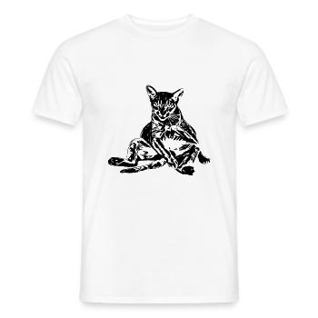 Chat - T-shirt homme - blanc - Devant - AI Model Male 178 dark (178cm)