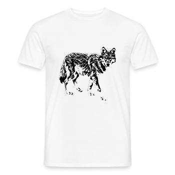 wolf - Men's T-Shirt - white - Front - AI Model Male 178 dark (178cm)