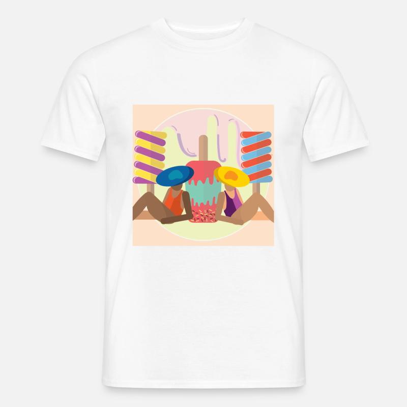 Mädchen und ihre Eiscreme - Männer T-Shirt - Weiß