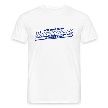 Farben änderbar | Schweinehund gefressen | mollig - Männer T-Shirt - Weiß - Vorne - AI Model Male 178 dark (178cm)