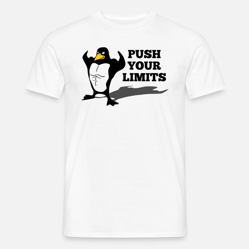 Push your Limits Bodybuilding Pinguin - Männer T-Shirt - Weiß