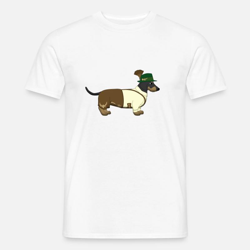 Der bayerische Dackel weißes Hemd - Männer T-Shirt - Weiß