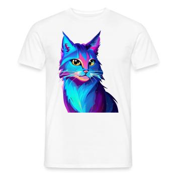 Katze Haustier Katzenhaar Hauskatze Kätzchen Kater - Männer T-Shirt - Weiß - Vorne - AI Model Male 178 dark (178cm)