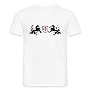 Löwen Templer Kreuz - T-shirt homme - blanc - Devant - AI Model Male 178 dark (178cm)