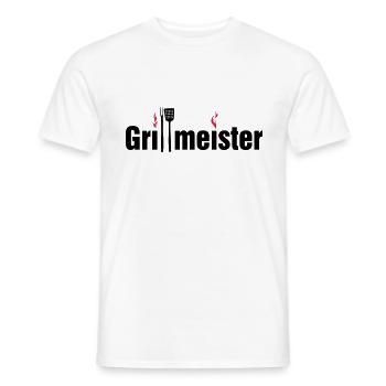Grillmeister mit Grillbesteck - Männer T-Shirt - Weiß - Vorne - AI Model Male 178 dark (178cm)