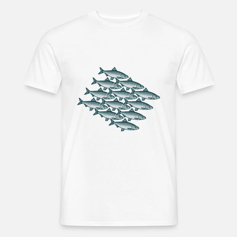 Schwarm Intelligenz - Hering Schwarm - Männer T-Shirt - Weiß