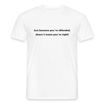 Drôle JUSTE PARCE QUE :) - T-shirt homme - blanc - Devant - AI Model Male 178 dark (178cm)
