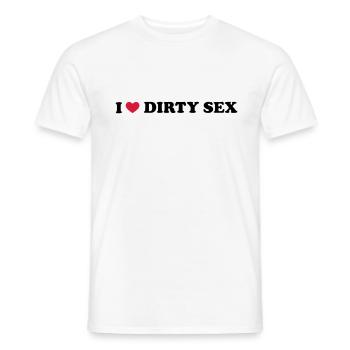 I Love Dirty Sex - T-shirt homme - blanc - Devant - AI Model Male 178 dark (178cm)