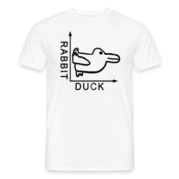 Rabbit duck bunny end graph - Men's T-Shirt - white - Front - AI Model Male 178 dark (178cm)