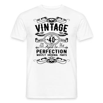 40th birthday 40 years vintage gift - Men's T-Shirt - white - Front - AI Model Male 178 dark (178cm)