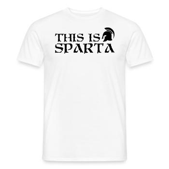 This is Sparta - Spartanier - Greece - helmet - Men's T-Shirt - white - Front - AI Model Male 178 dark (178cm)