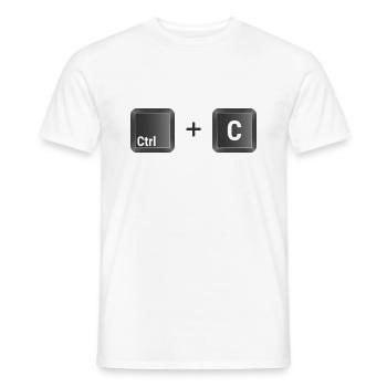 Ctrl + C copier et coller une copie du t-shirt - T-shirt homme - blanc - Devant - AI Model Male 178 dark (178cm)