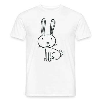 gezeichneter Hase - Männer T-Shirt - Weiß - Vorne - AI Model Male 178 dark (178cm)