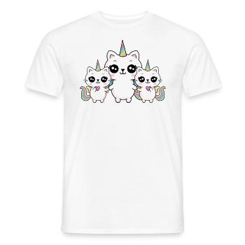 Frères et sœurs chat Licorne de grande sœur - T-shirt homme - blanc - Devant - AI Model Male 178 dark (178cm)