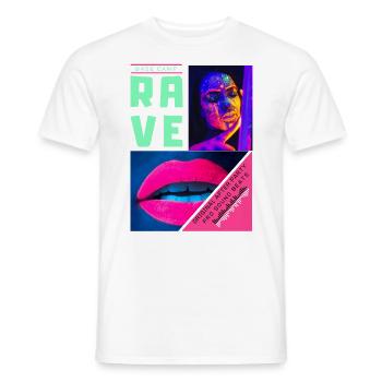 Neon Photo Graphic Design "Rave After Party" - Männer T-Shirt - Weiß - Vorne - AI Model Male 178 dark (178cm)