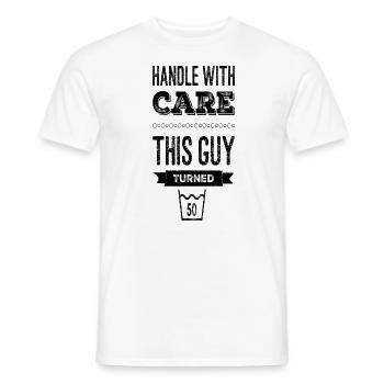 50th birthday, birthday shirt for 50th birthday - Men's T-Shirt - white - Front - AI Model Male 178 dark (178cm)