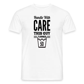 50th birthday, birthday shirt for 50th birthday - Men's T-Shirt - white - Front - AI Model Male 178 dark (178cm)