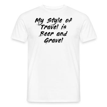 bike and gravel gravel bike and beer - Men's T-Shirt - white - Front - AI Model Male 178 dark (178cm)