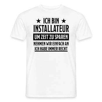 Installateur Lustiger Spruch Heizung Job Geschenk - Männer T-Shirt - Weiß - Vorne - AI Model Male 178 dark (178cm)