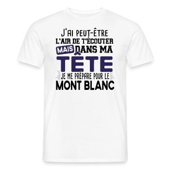 2022 Mont Blanc Montagne Randonnée Alpes Humour - T-shirt homme - blanc - Devant - AI Model Male 178 dark (178cm)
