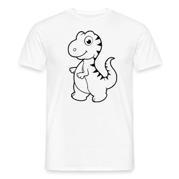 Dino T-Rex Dinosaurs for Coloring Painting - Men's T-Shirt - white - Front - AI Model Male 178 dark (178cm)