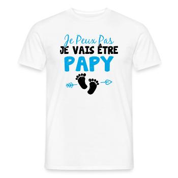 Je peux pas je vais être papy Cadeau Grand-père - T-shirt homme - blanc - Devant - AI Model Male 178 dark (178cm)