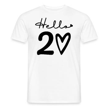 hello 20. 20th birthday - Men's T-Shirt - white - Front - AI Model Male 178 dark (178cm)
