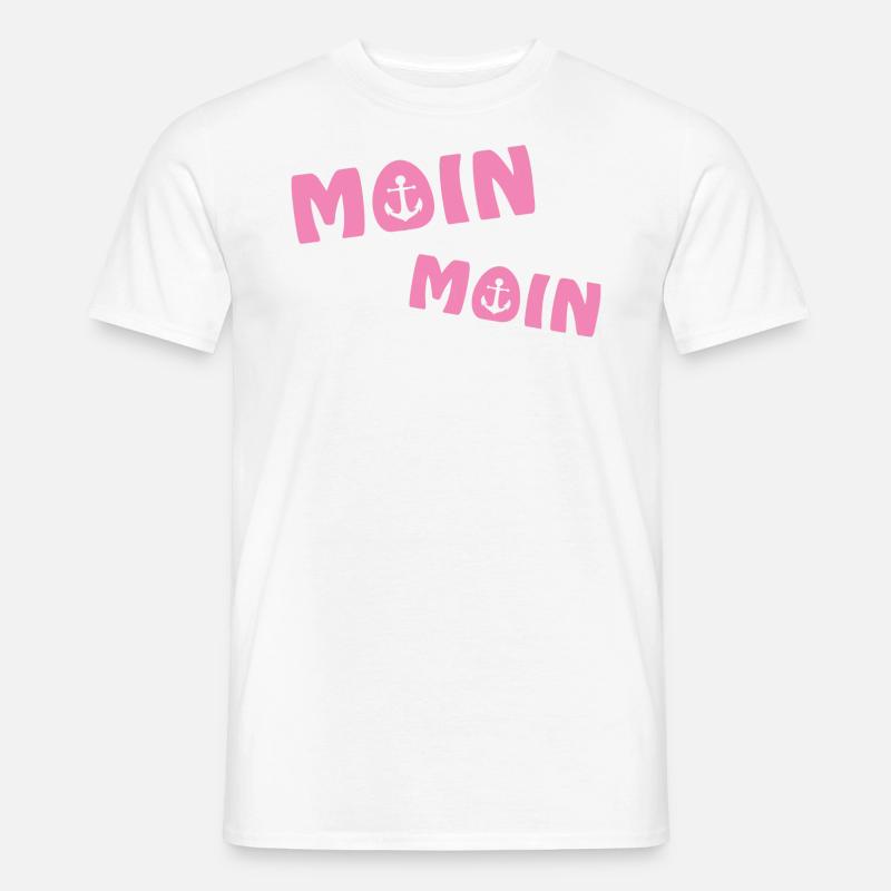 Moin Moin mit Anker - Männer T-Shirt - Weiß