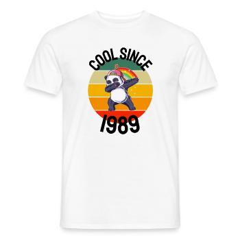 Cool Depuis 1989 Retro Dabbing Panda 33ème anniversaire - T-shirt homme - blanc - Devant - AI Model Male 178 dark (178cm)